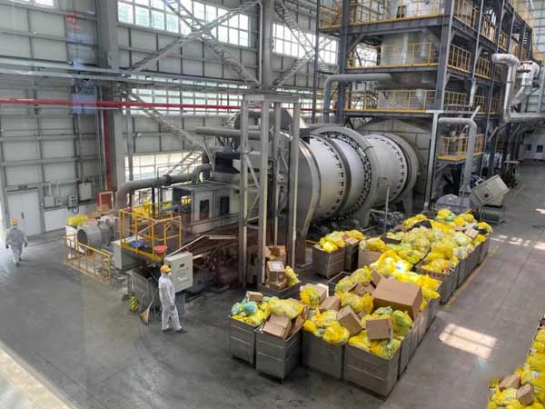 Medical waste rotary kiln incinerator
